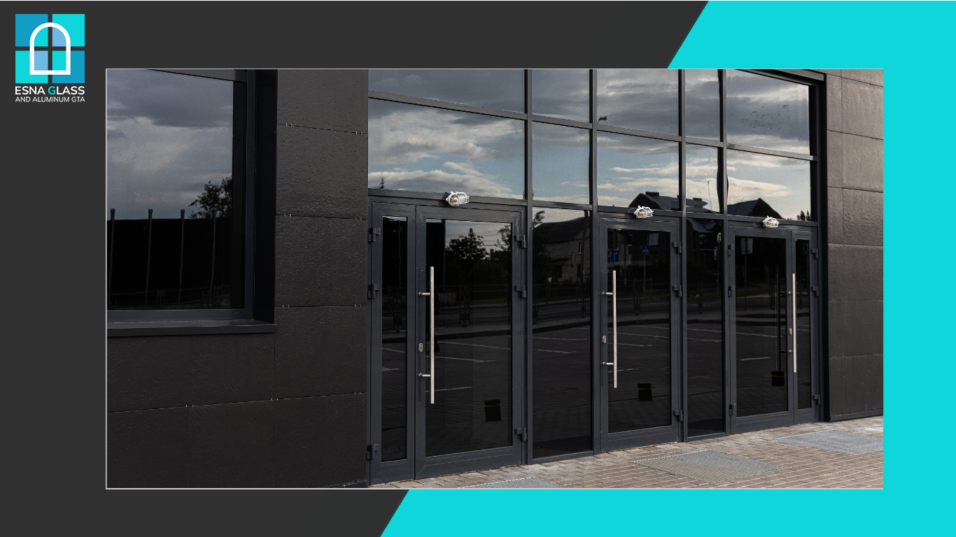 Commercial aluminum door installation