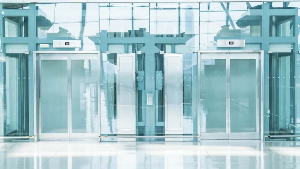 Commercial glass vestibule doors