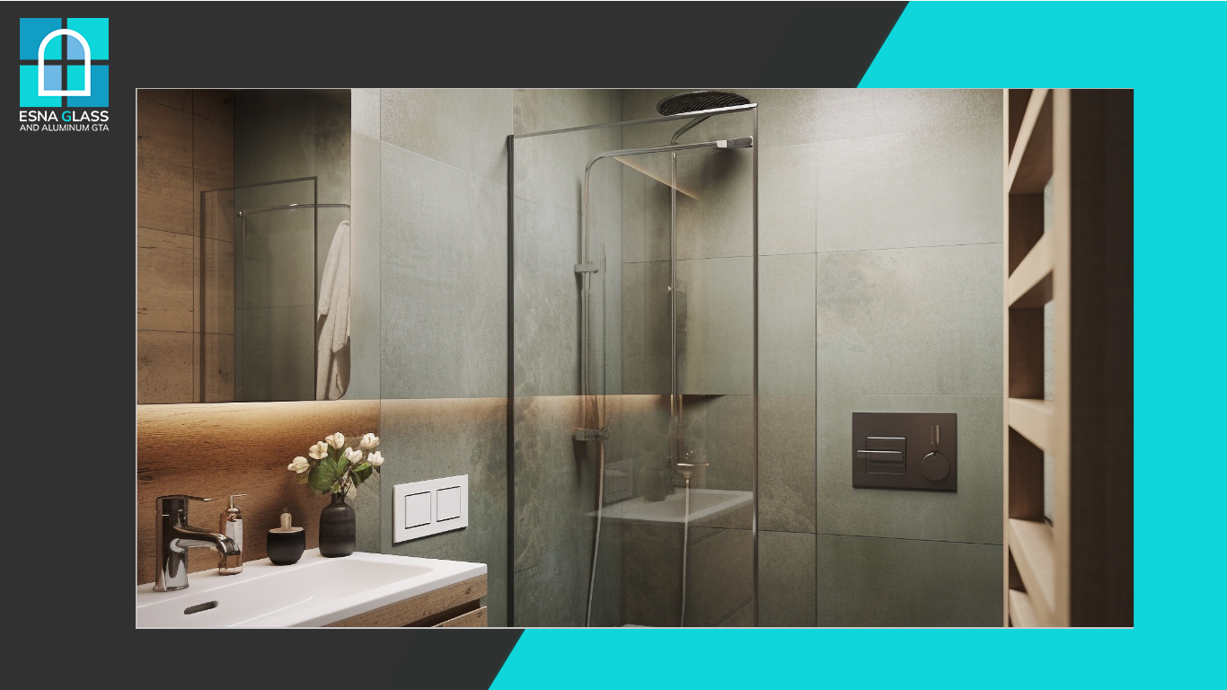 Semi-frameless glass shower